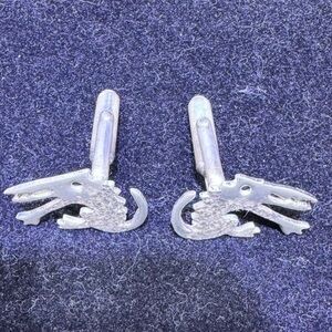Sterling Silver Crocodile Cufflinks